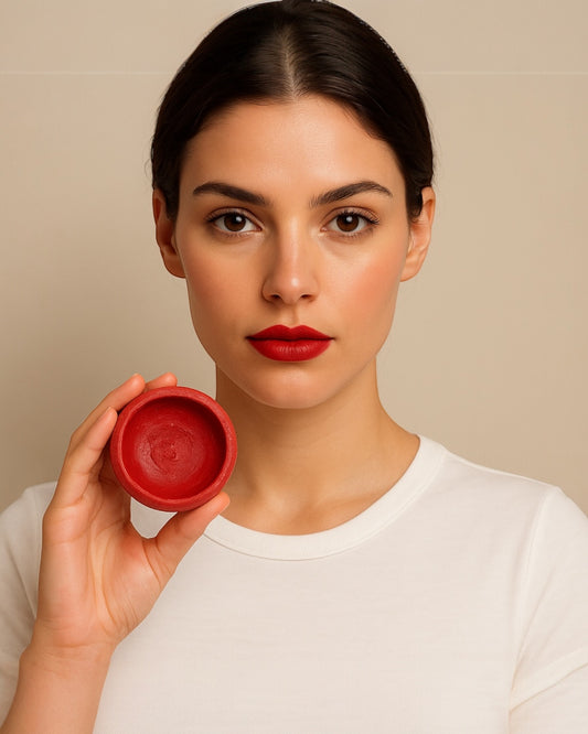 Berber Lippenstift & Rouge – Originele Aker Fassi in Terracotta Pot